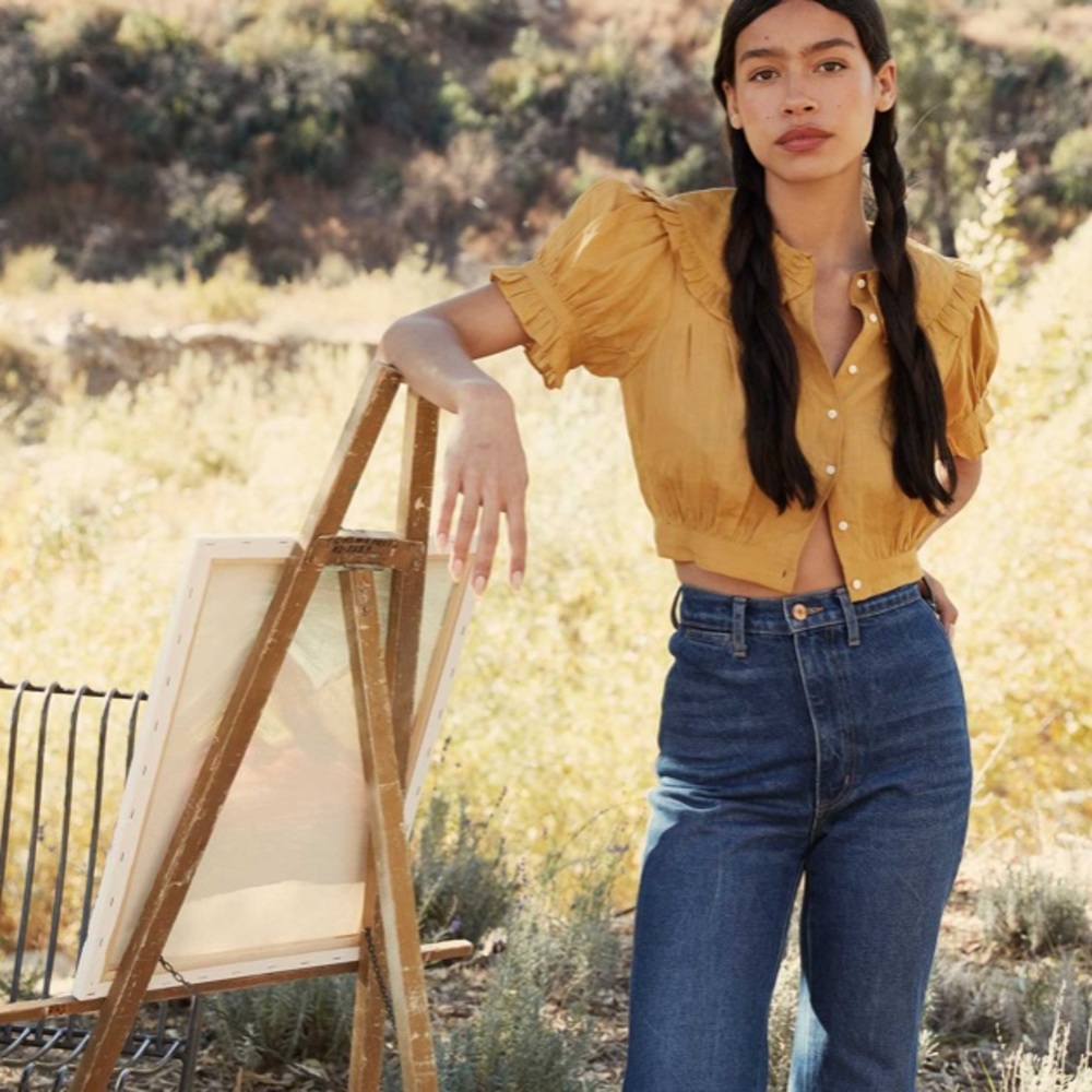 NWOT Doen Sparrow top in semolina - S